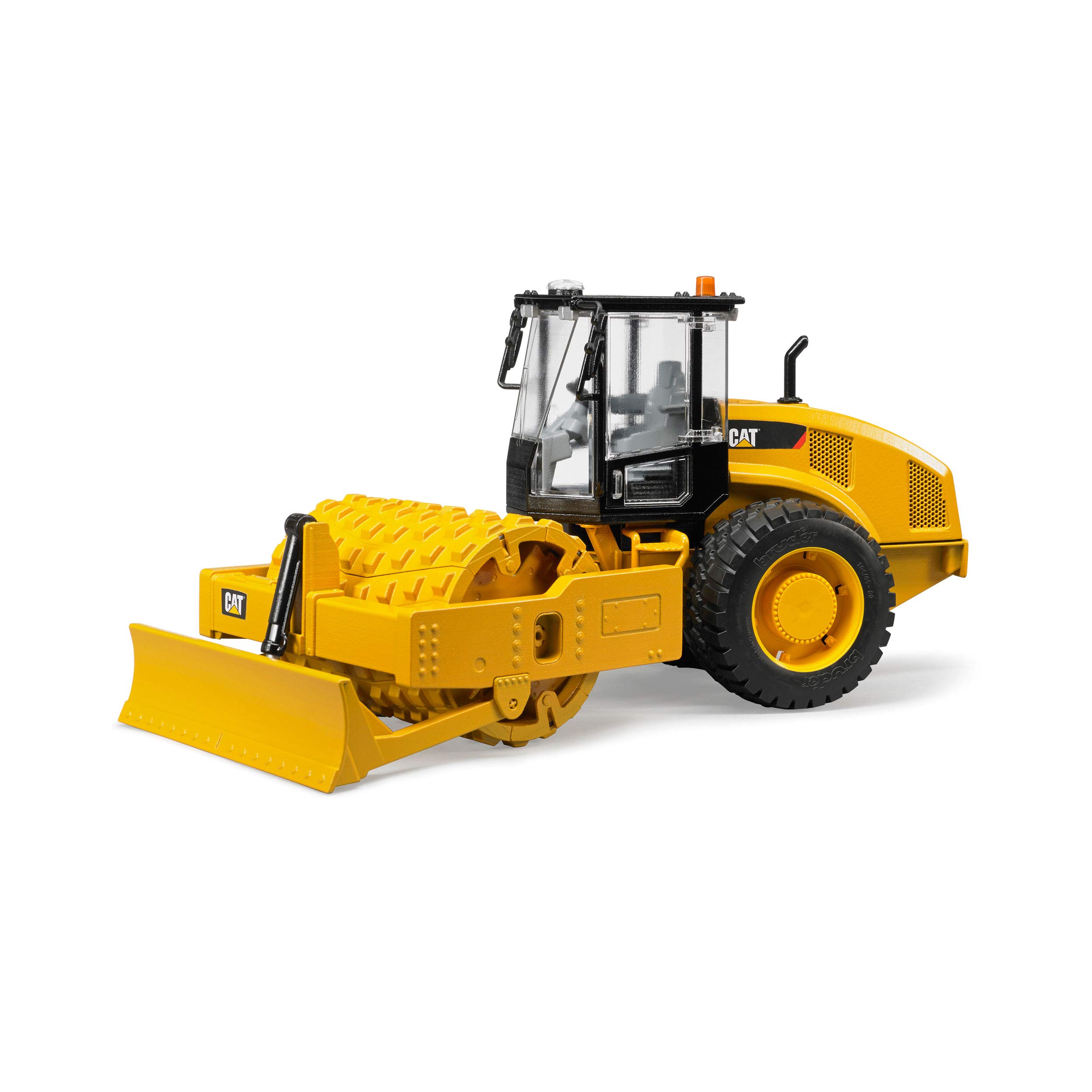 Bruder ブルーダー社　重機　CAT 振動ソイルコンパクター　ミニカー　模型 Bruder Cat Vibratory Soil Compactor with Levelling Blade - Adult