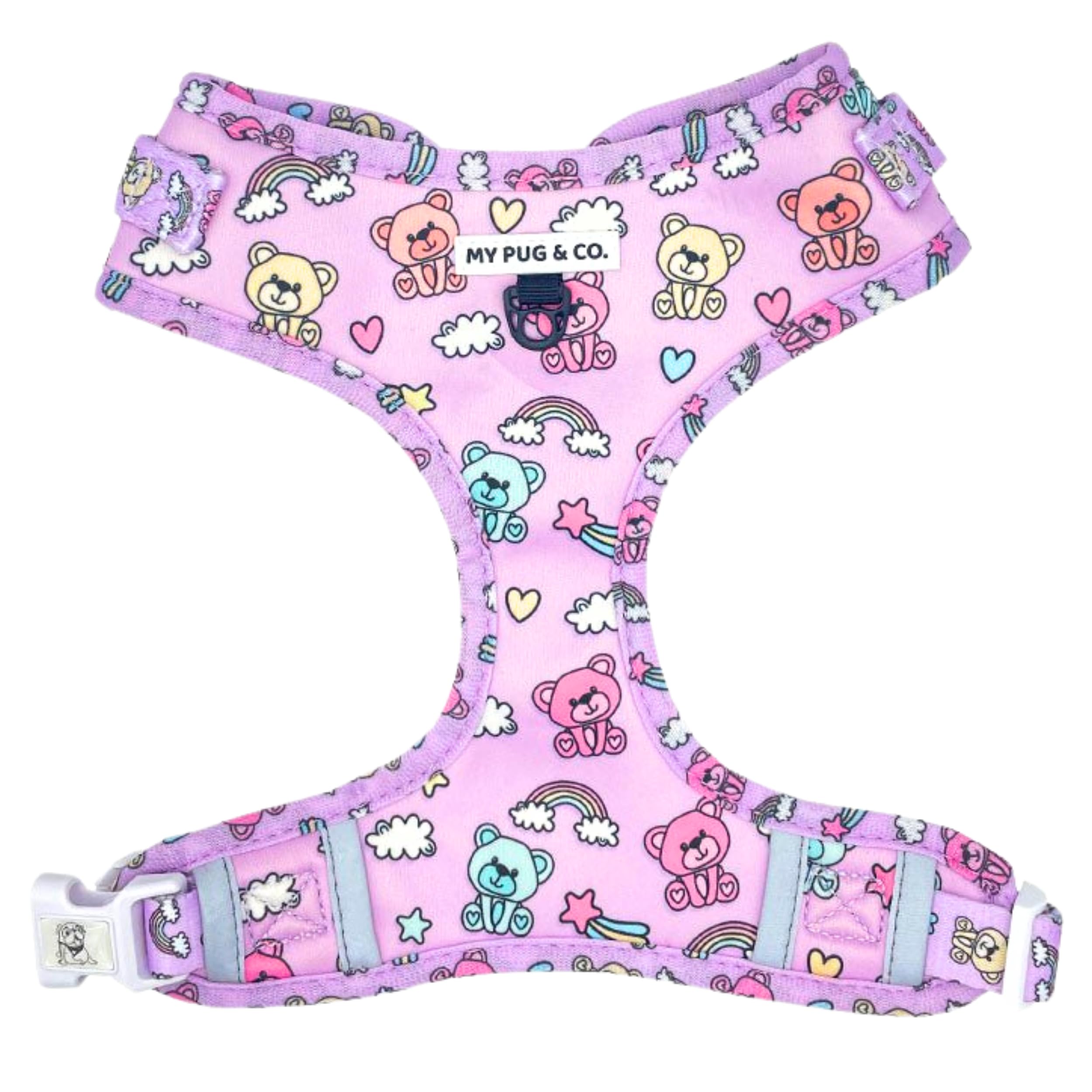 My Pug - Arnés Ajustable para Perro | Arnés Acolchado Perros | Agarre Pecho | Arnés Perro Mediano | Arnés Perro Pequeño | Arnés Perro Grande | Arnés Cachorro (Teddy Bear, L)