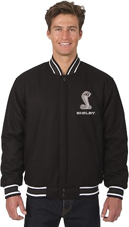 Mens Shelby Cobra All Wool Reversible Jacket with Embroidered Emblems