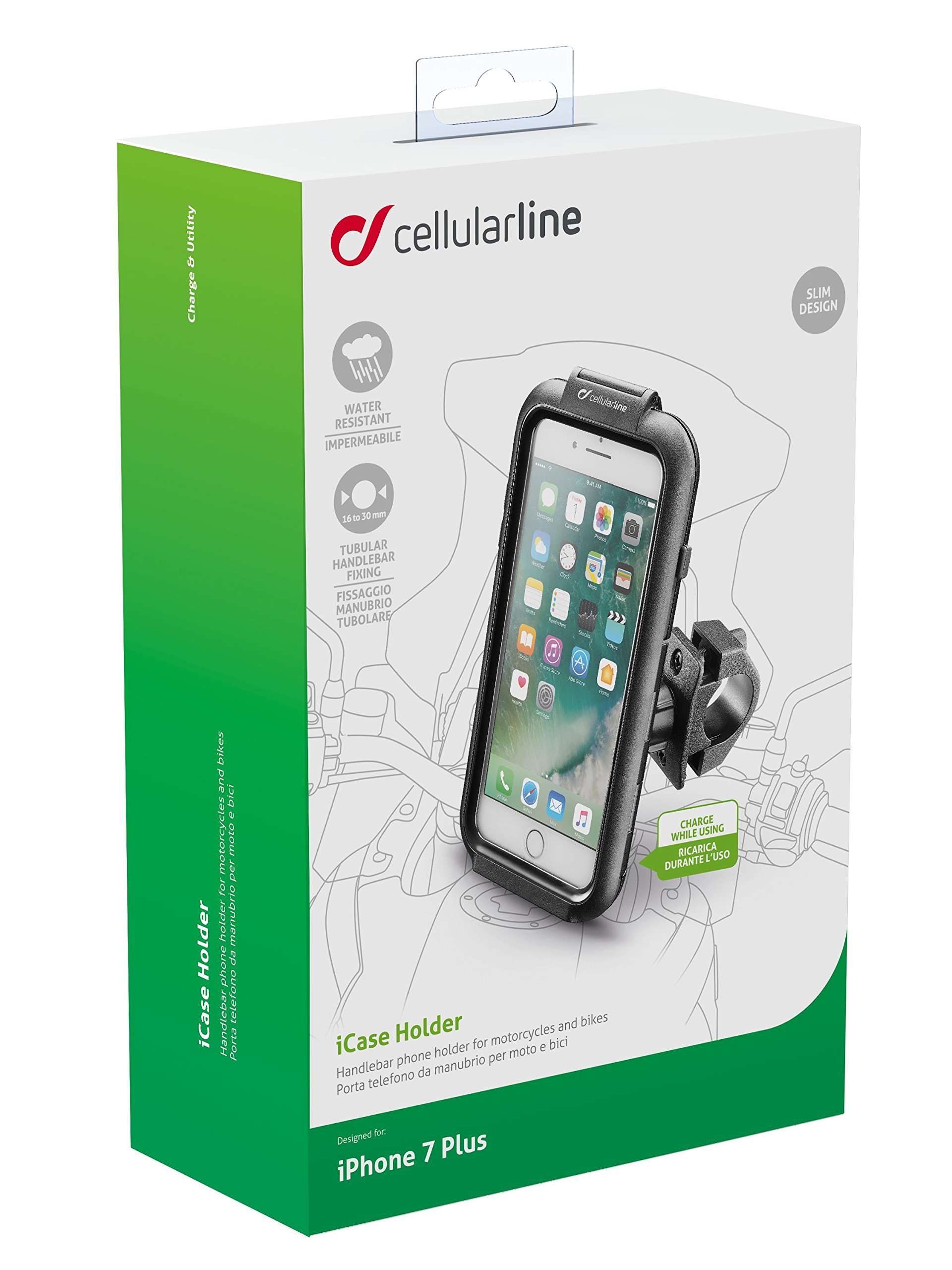 INTERPHONE - SMIPHONE8PLUS - Supporto Smartphone per Moto Dedicato Iphone8 Plus e 7 Plus - Antivibrazione - Antipioggia e Polvere - Completa funzionalità del Telefono anche con i Guanti