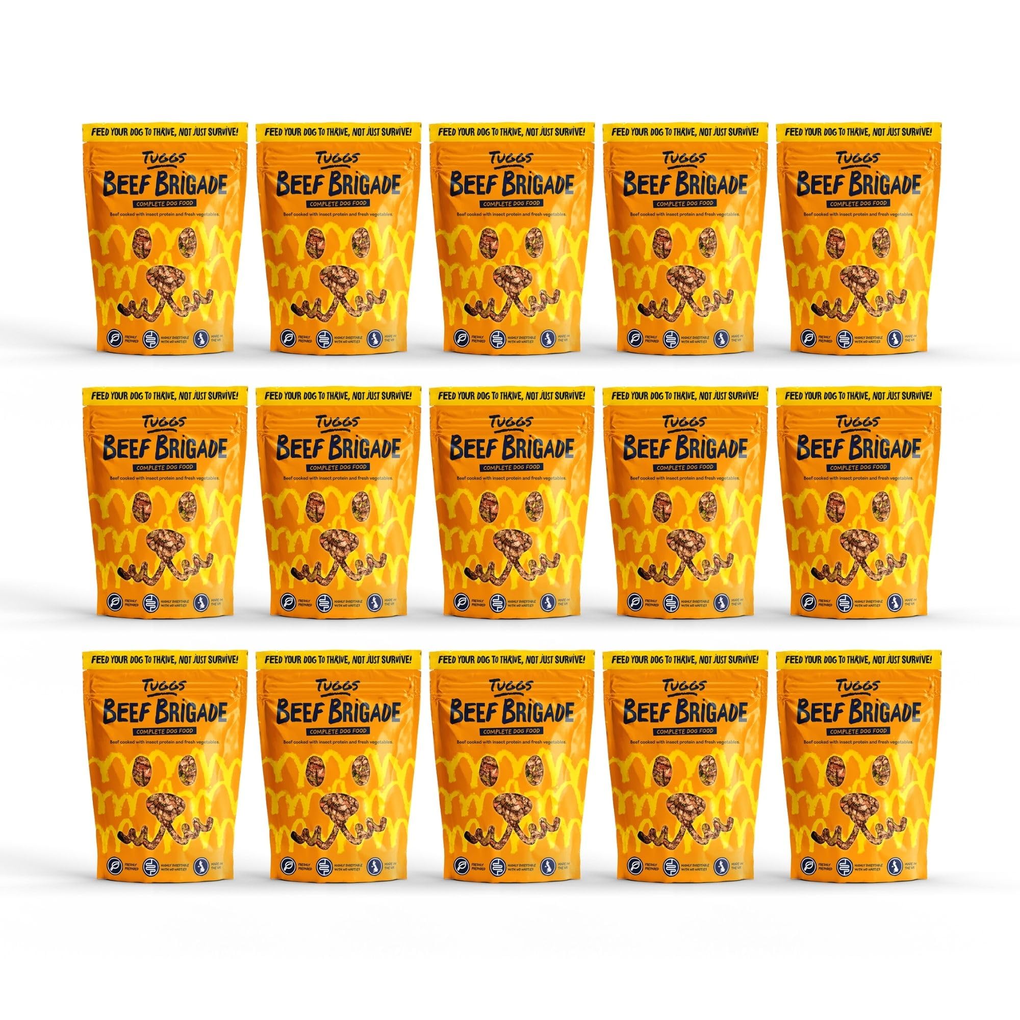 Tuggs Gently Cooked Dog Food – Beef – Pack of 15 × 500g – Fresh, Grain-Free, Natural Ingredients