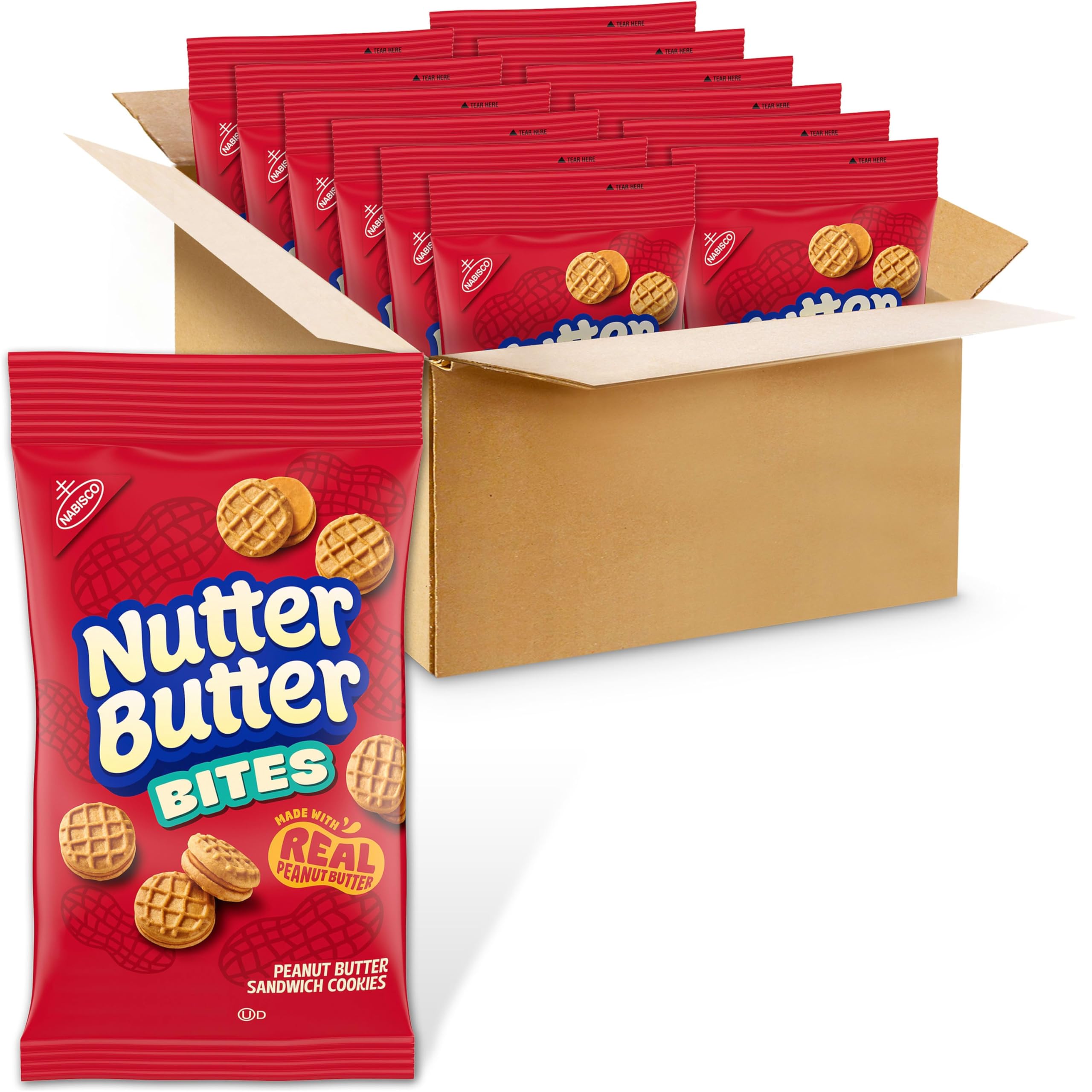 Bites Peanut Butter Sandwich Cookies, 12 - 3 oz Bags