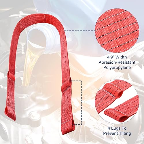 Miniatura 4 de Eslinga de manipulación de tambor para tambor de 55 galones, correa de elevación de barril resistente sin inclinación con 2 correas de trinquete,