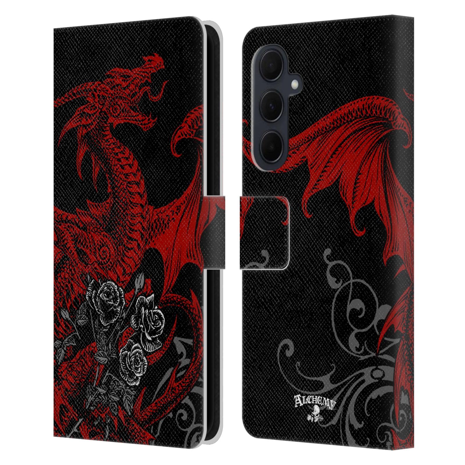 Head Case DesignsOfficially Licensed Alchemy Gothic Draco Rosa Dragon Leather Book Wallet Case Cover Compatible With Samsung Galaxy A35 5G