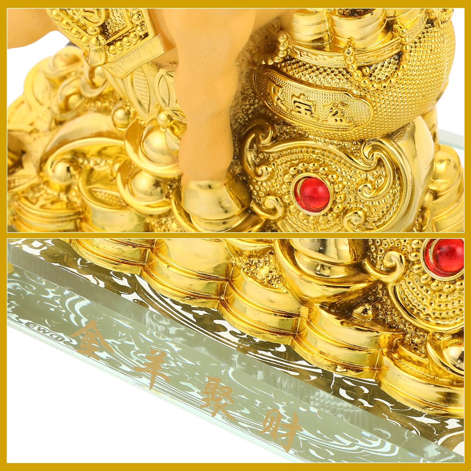 BESPORTBLE Goldene Ziegenfigur 2027 für Schreibtisch und Büro,