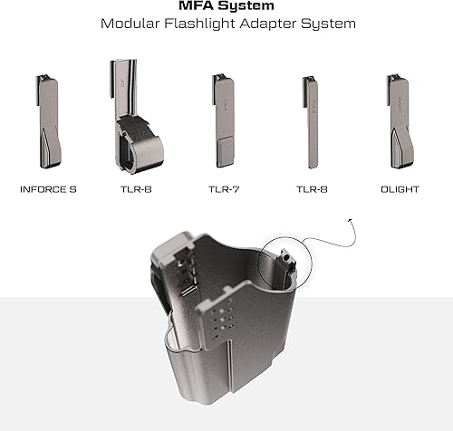 Miniatura 5 de Orpaz EVO G19 - Funda modular de rodamiento de luz compatible con ambidiestro Glock 19 con luz, funda de doble transporte que proporciona múltiples