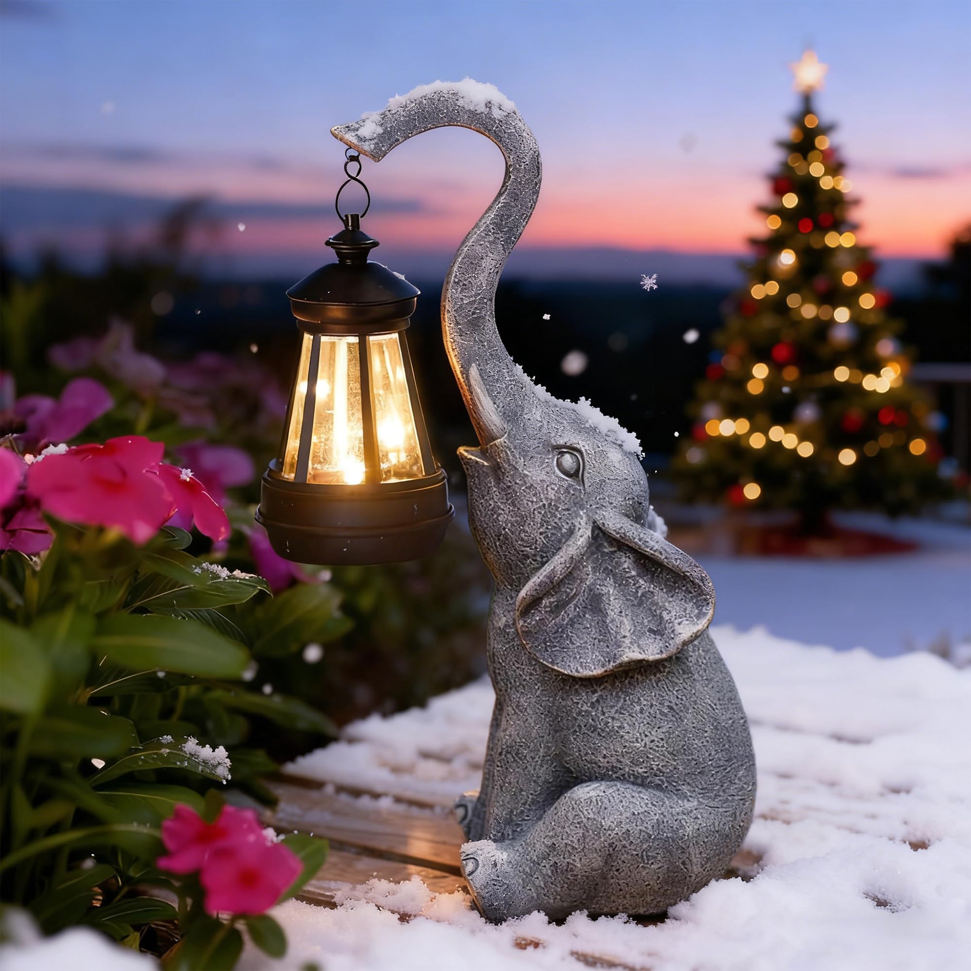 Goodeco Elephant Statue for Garden Decor with Gift Appeal - Ideal Gifts for Women, Mom or Birthdays, Beautifully Crafted Outdoor & Home Decor to Wow Your Guests (11" Elephant)