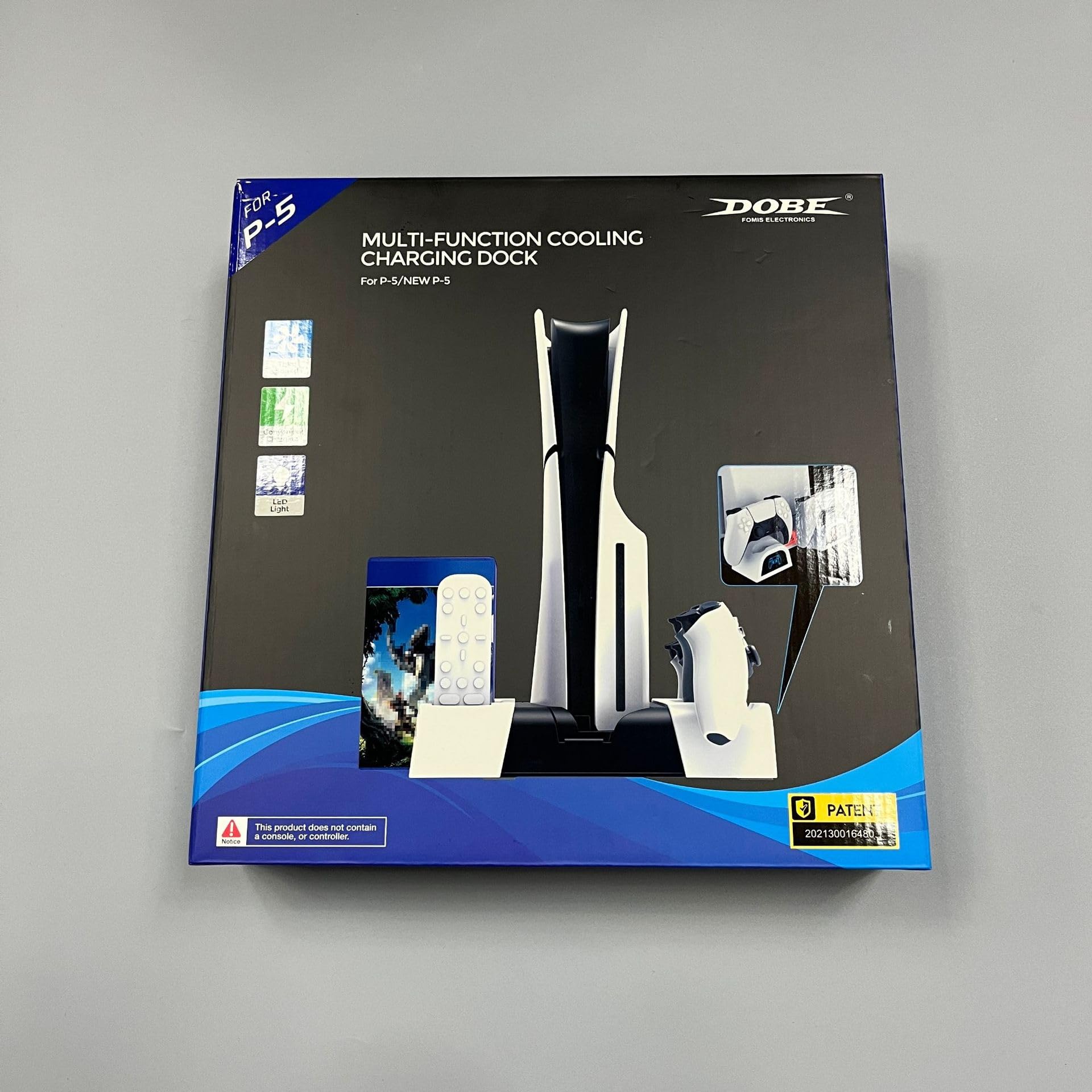 BeisDirect Dispositivo di raffreddamento sottile per PS5, supporto di raffreddamento verticale, stazione di ricarica PS5 con indicatori LED, ventola di raffreddamento con 10 slot di gioco per console