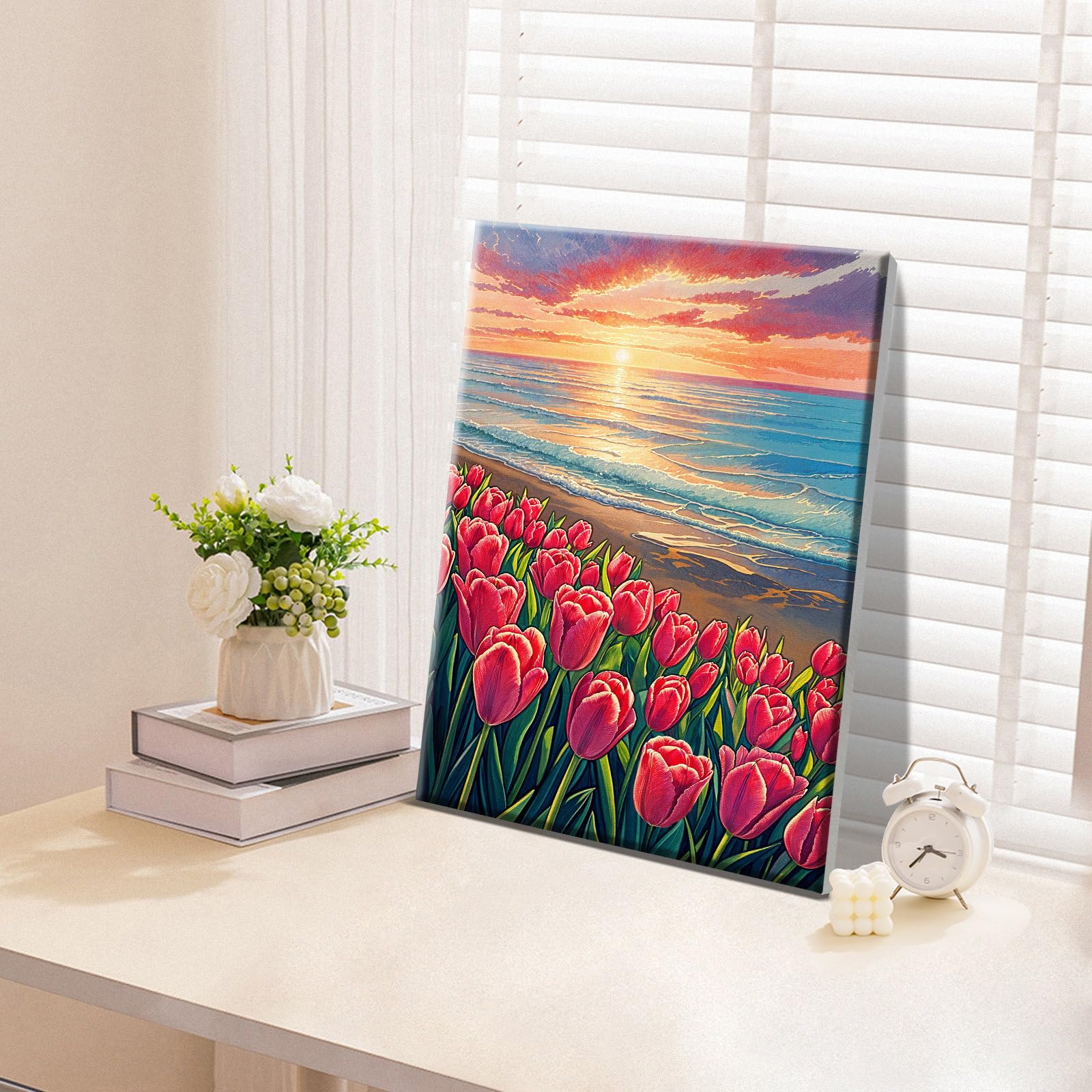 Aazon.co: ABEUTY DIY Paint By Nubers For Adults Beginner - Hieji Castle Oat & Cherry - View #5