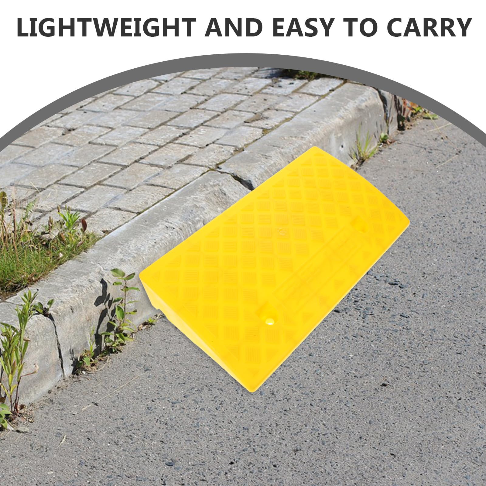 PLAFOPE Rampa Tamaño Plástico Portátil para Coches de Antideslizante, Resistente Presión 50x27x9 Cm y Sillas de Ruedas Adecuado para Entradas y Escalones