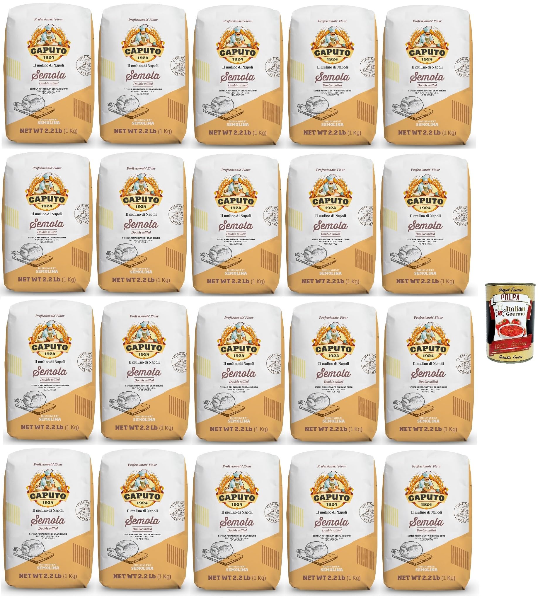 Italian Gourmet Semola Rimacinata farina di grano duro für Pizza 20 x 1kg