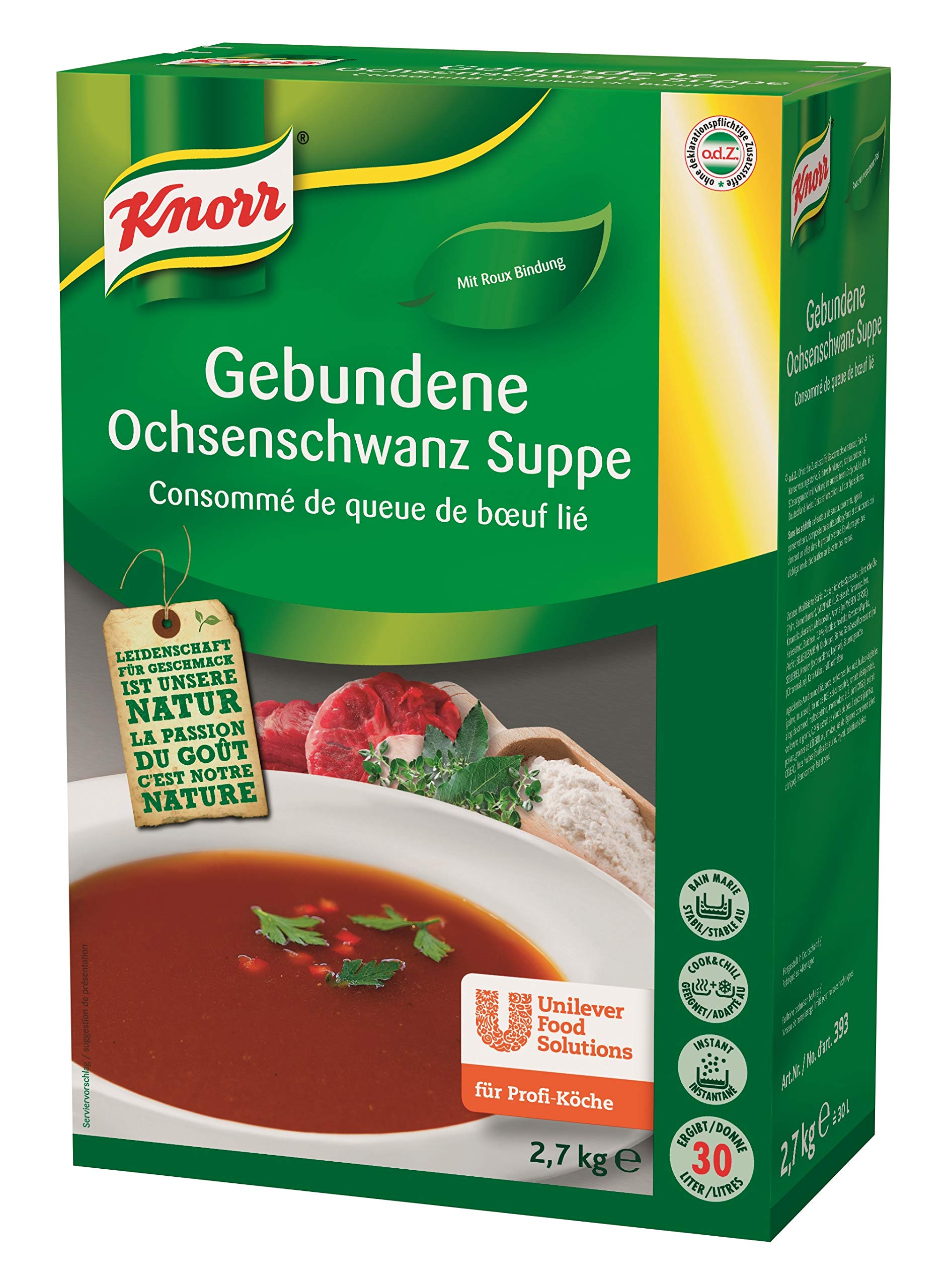 Knorr gebundene Ochsenschwanzsuppe Trockenmischung (mit Rosmarinnote) 1er Pack (1 x 2,7 kg)