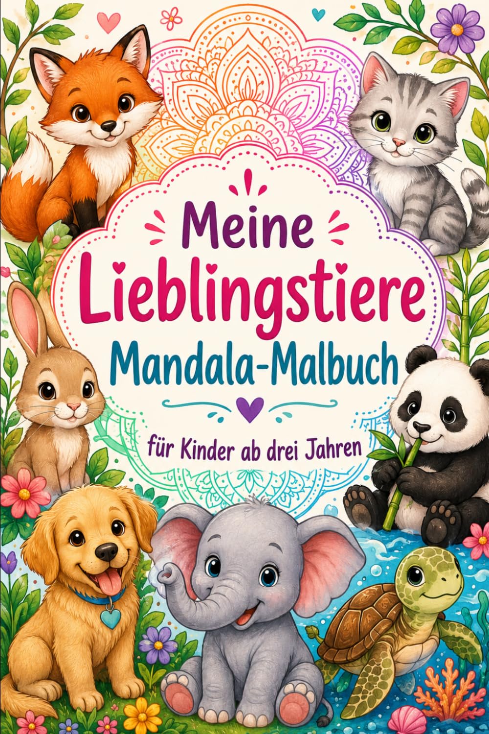 Meine Lieblingstiere Mandala Malbuch: Für Kinder ab 3 Jahren