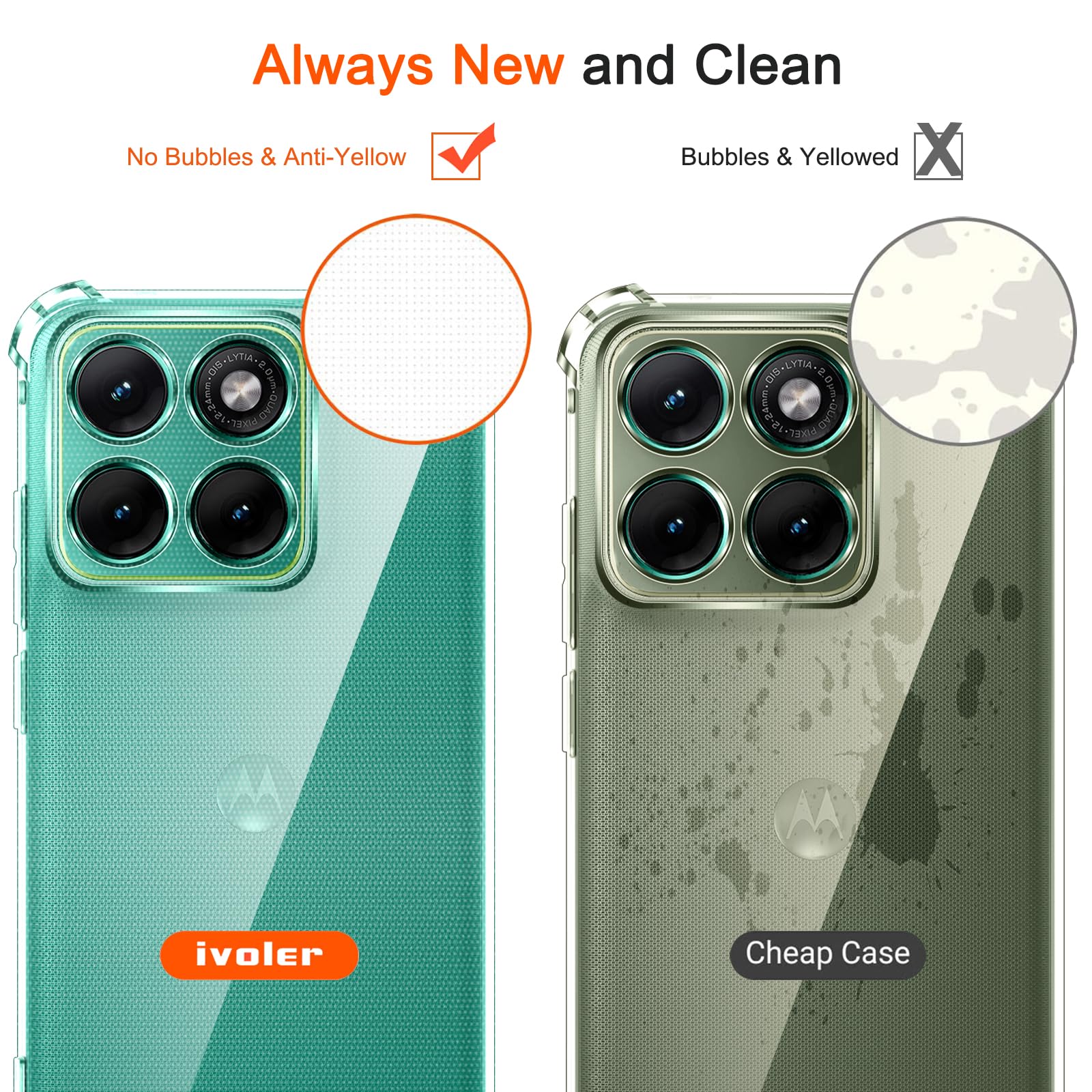 SEAHAI Cover per Motorola Edge 50 Fusion, Custodia Protettiva Ultra Sottile ed Elegante in Silicone TPU Trasparente, Bello Fiori Colorful Cover Antiurto Case - Danza dei Fiori