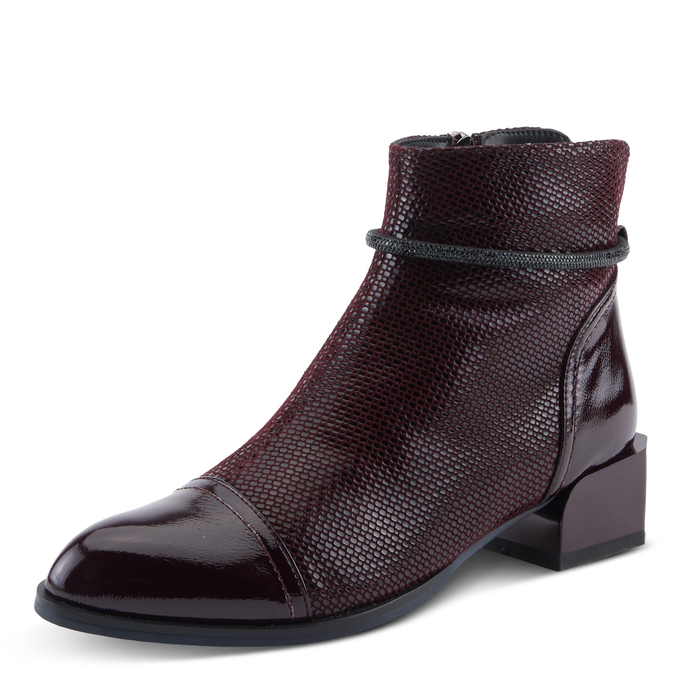 Azura Women's SHELBI Fashionable Leather Booties with Buckle Detail, Side Zipper, and Low…