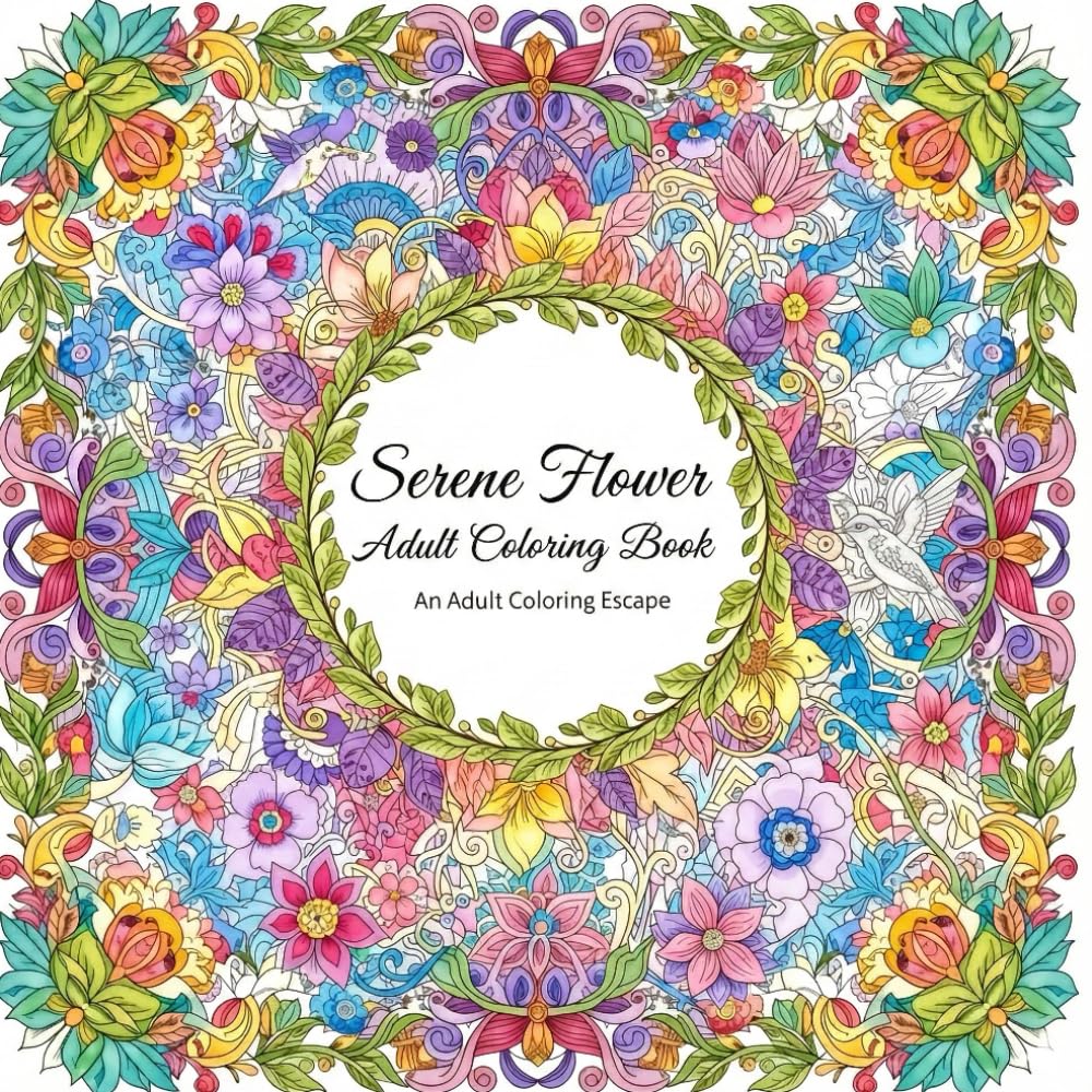 serene flower Adult Coloring book: Relax and Unwind with Beautiful Flower Designs .
