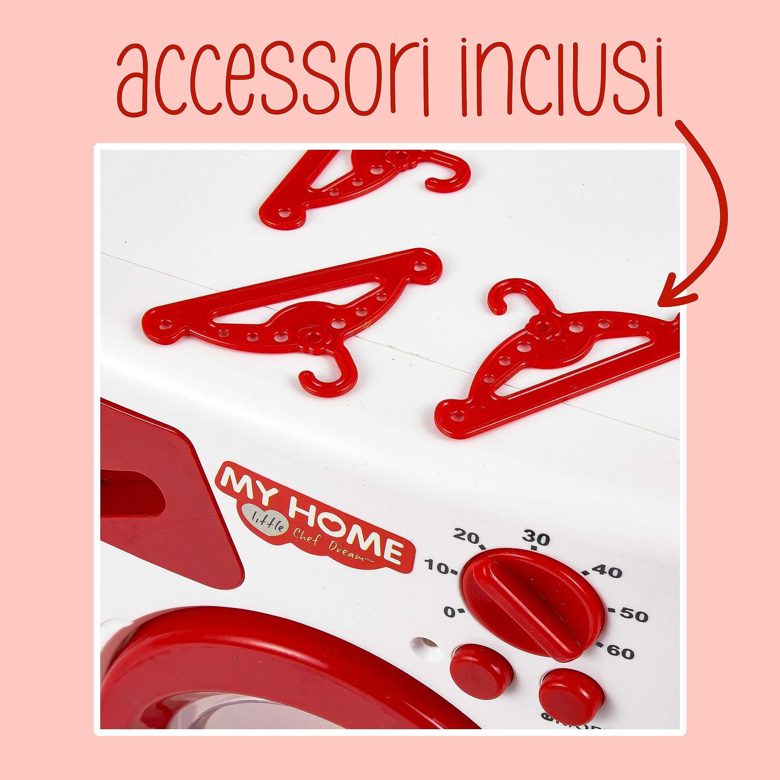 Baroni Toys Lavatrice Giocattolo per Bambini Suoni e Luci, Gioco Mini Elettrodomestico da Bambino, Gioco Lavatrice con Batterie Incluse, Oblò Apribile, 14x18x10 cm, 3 4 5 6 7 Anni