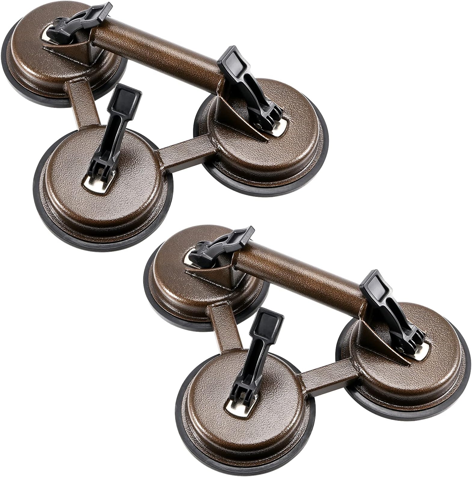 2 Pack Triple Suction Cup Lifter, Heavy Duty Aluminum Vacuum Plate Handle, Suction Cups for Glass Moving