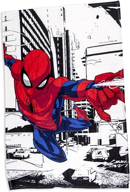 Spiderman Fleece Blanket Throw | Classic Spiderman Metropolis Design Super Soft Blanket | Perfect For Any Childrens Bedroom