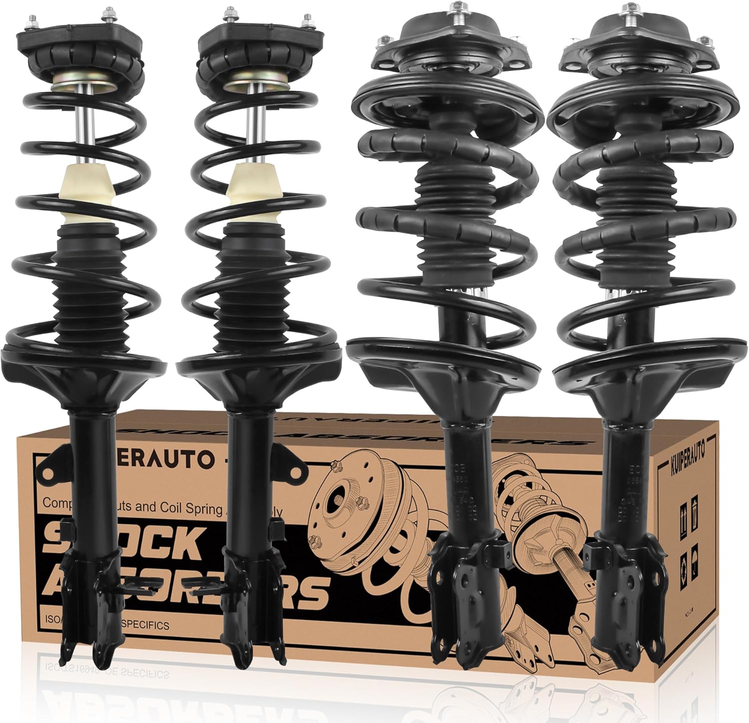 171406 171407 Complete Rear Struts Coil Spring Assembly Compatible for 2000-2006 Hyundai Elantra Rear Pair Set Replacement Shock Absorbers