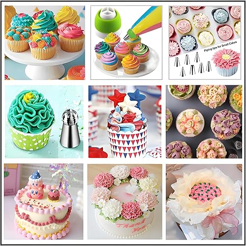 Miniatura 6 de YOQXHY Juego de 387 piezas de decoración de tartas, bolsas y puntas con 64 puntas de glaseado, 102 bolsas de pastelería, 5 acopladores, espátulas