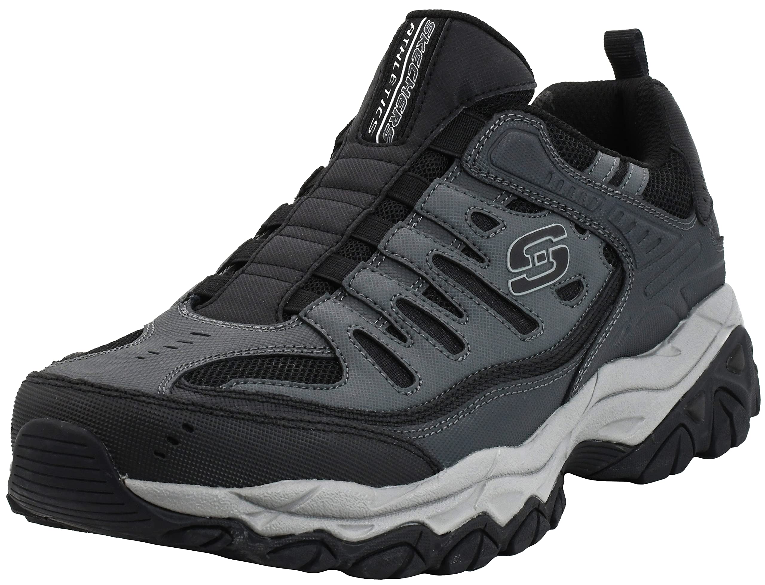 Skechers Sport Men's Afterburn M. Fit Wonted Loafer,Black/Charcoal,11 4E US