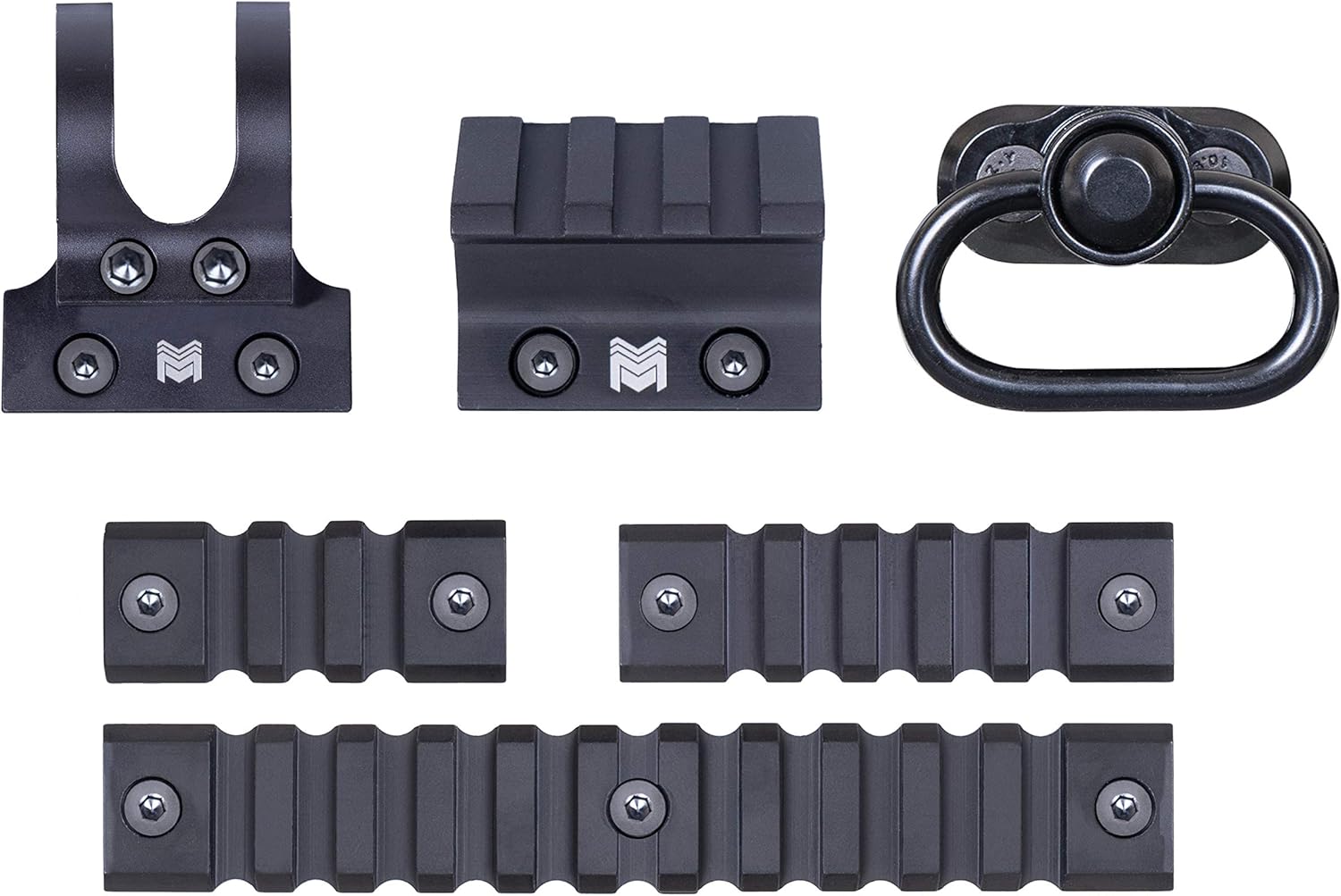 Monstrum M-LOK Accessory Pack | Includes 2-inch, 3-inch, 5-inch Rail Sections | Flashlight, Sling, and 45 Degree Offset Mounts : Sports & Outdoors
