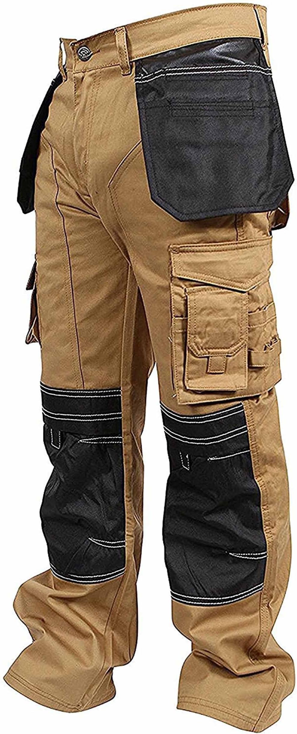 Mens Cargo Pants Khaki Black Grey Cordura Utility Work Safety Trousers Knee Pad Pockets