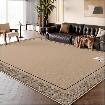 Large Living Room Rugs, Soft Non-Slip Washable Rugs for Living Room Wear-Resistant and Dirt-Resistant for Bedroom Dining Room Home Office Bedside-Brown C 200x340cm