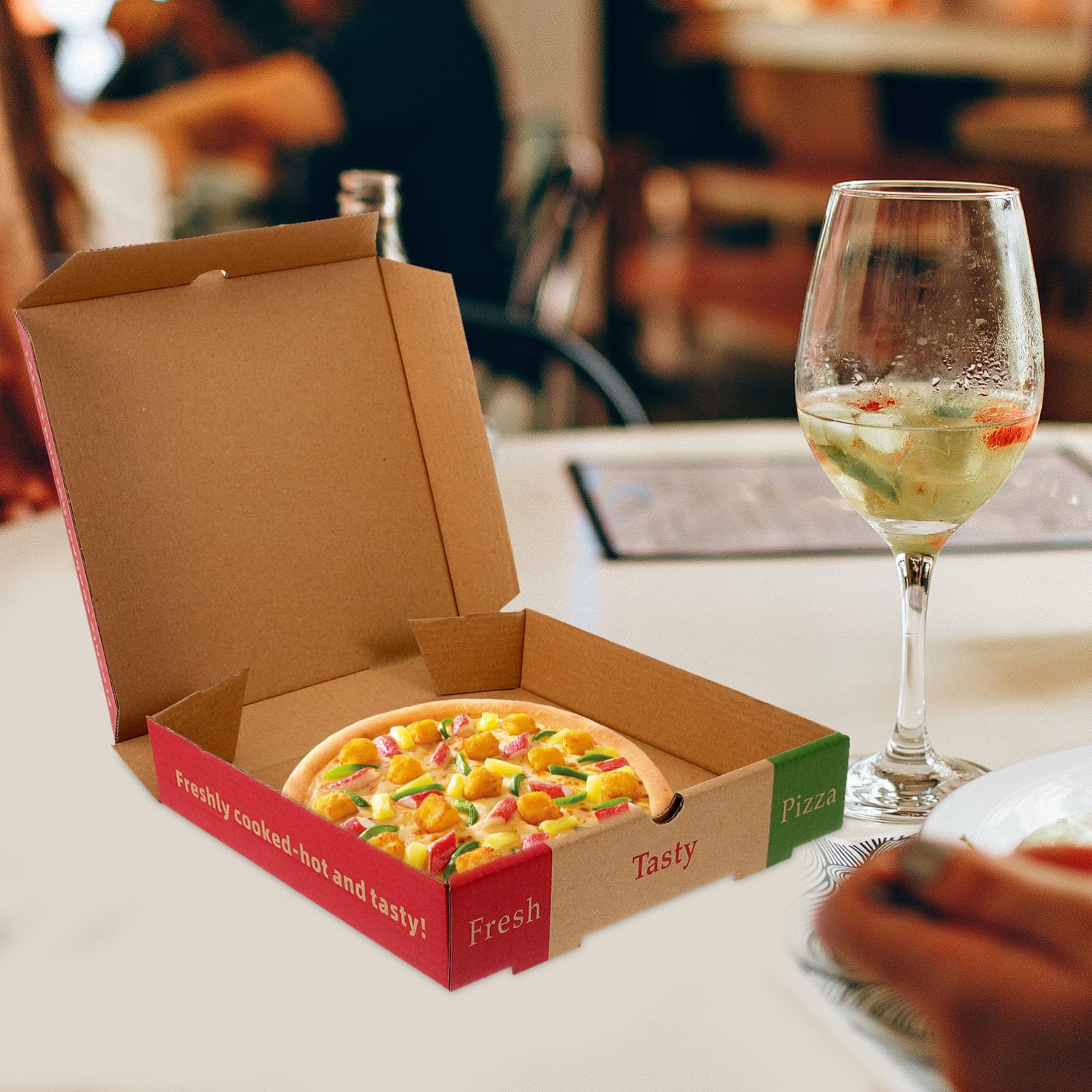 Alipis Boite Pizza Carton en Papier Pliable, Lot de 10pcs, Boîte à Pizza Pratique Transport Conservation Fraîcheur