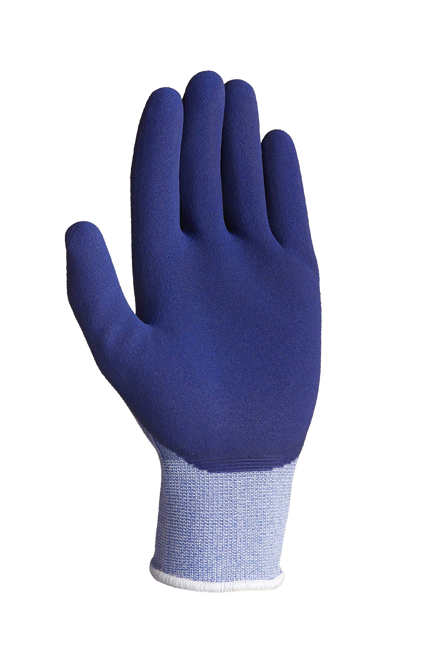 teXXor - Guantes de punto de poliéster, látex, color azul jaspeado/azul medio S/7