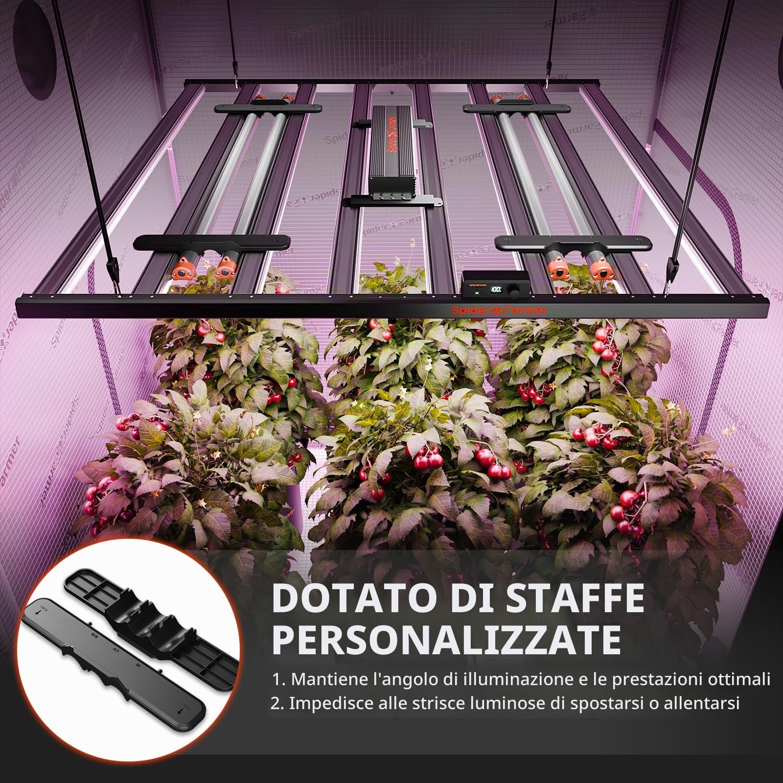 Spider Farmer SUPP-UV60 & IR30 - Set di barre luminose a LED, 89,9 cm (4 bar) | 365-370nm UV & 730-745nm IR Luce supplementare per piante da interno, tende coltivate