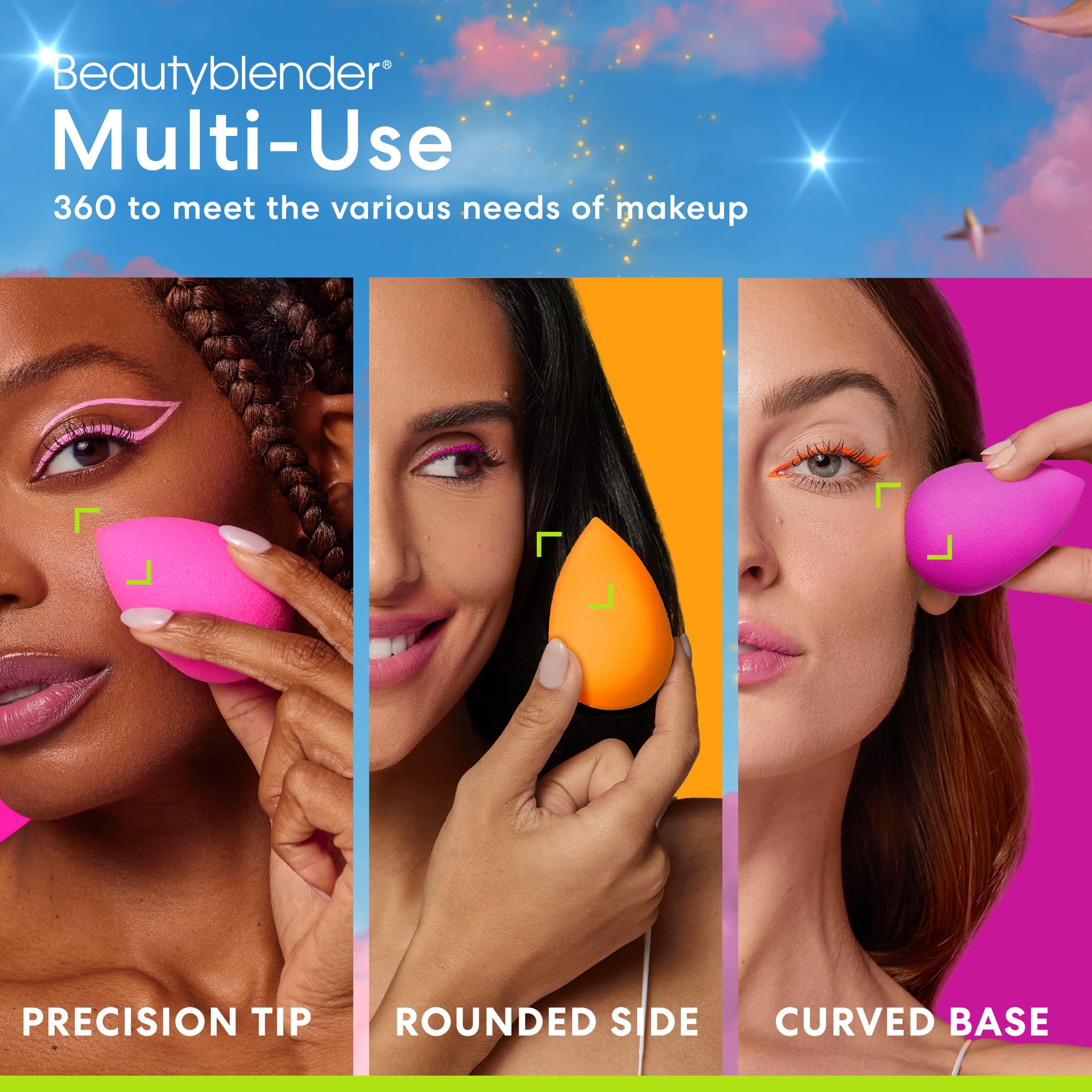 Beautyblender® Cosmo Beauty Blender - Juego de 5 piezas esenciales - 3 esponjas de maquillaje, 1 esponja y limpiador de pinceles, soporte nido, aplicación profesional, vegano y libre de crueldad,