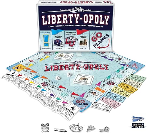 Miniatura 2 de Late For The Sky Liberty-opoly - Juego de mesa familiar con temática de Liberty University, noche de juego estilo opoli para mayores de 8 años, 2-6