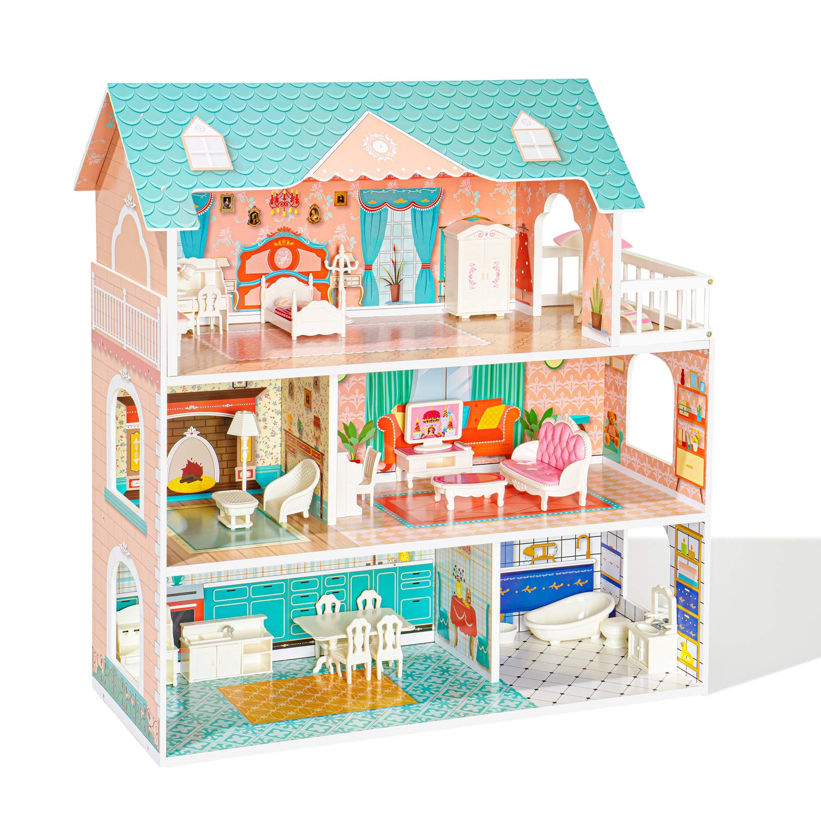 ROBUD Wooden Dollhouse 