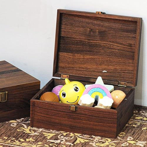 Miniatura 8 de EXISTING Caja de memoria para recuerdos, caja de memoria de madera cortada con láser con corazón floral, caja de almacenamiento grande de madera con