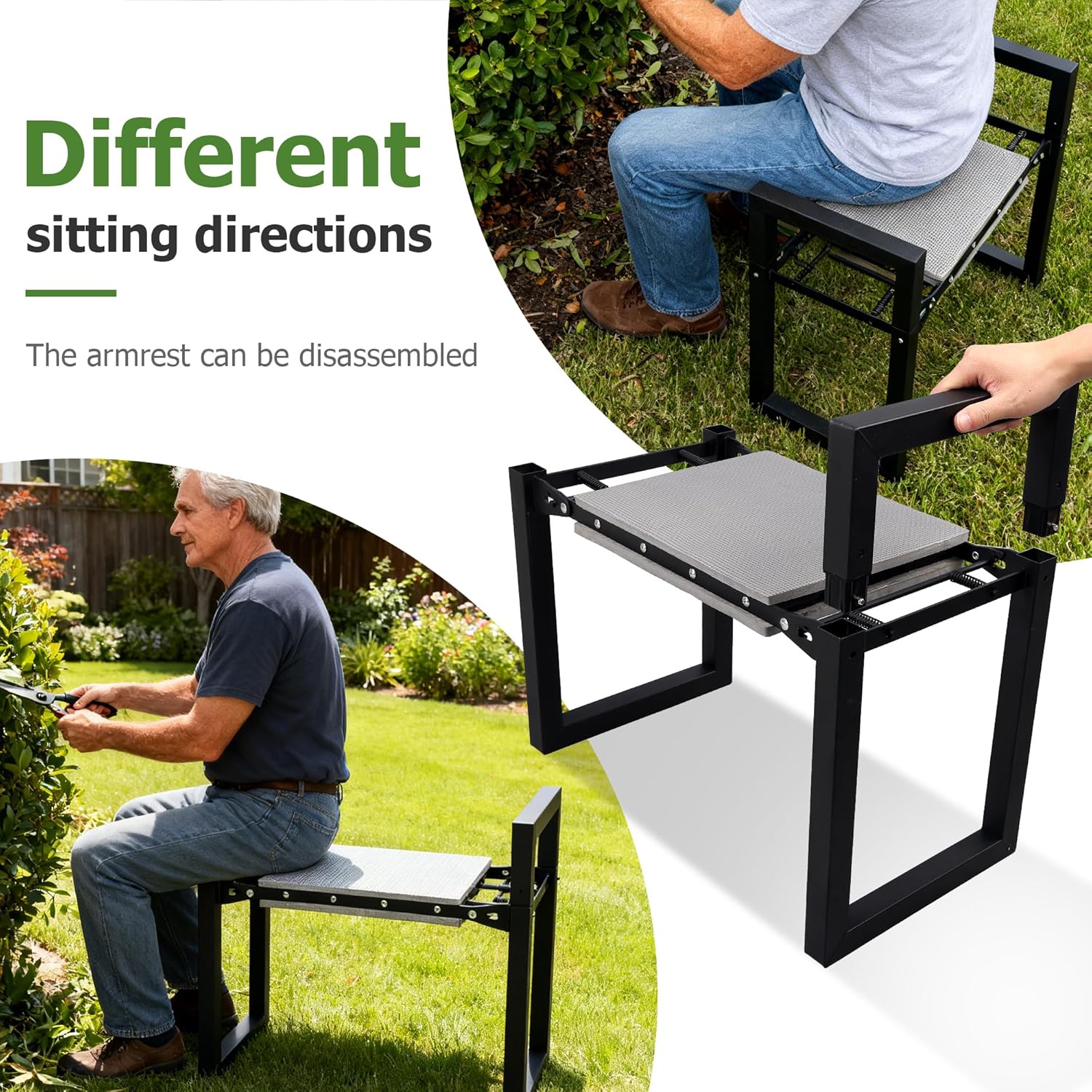 Garden Kneeler and Seat,Heavy Duty Foldable Kneeling Chair with Handle,Comfortable Wide 12" Garden Kneeling Pad, Gardening Gifts for Seniors Outdoor Planting, Camping, Fishing