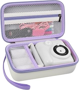 Kids Instant Print Camera Case, Travel Storage Bag for Girls Boys | For ESOXOFFORE/ for Dylanto/ for WEEFUN/ for Anchioo/ for GKTZ/ for Amzelas/ for Mafiti, Mesh Pocket, Detachable Wrist Strap