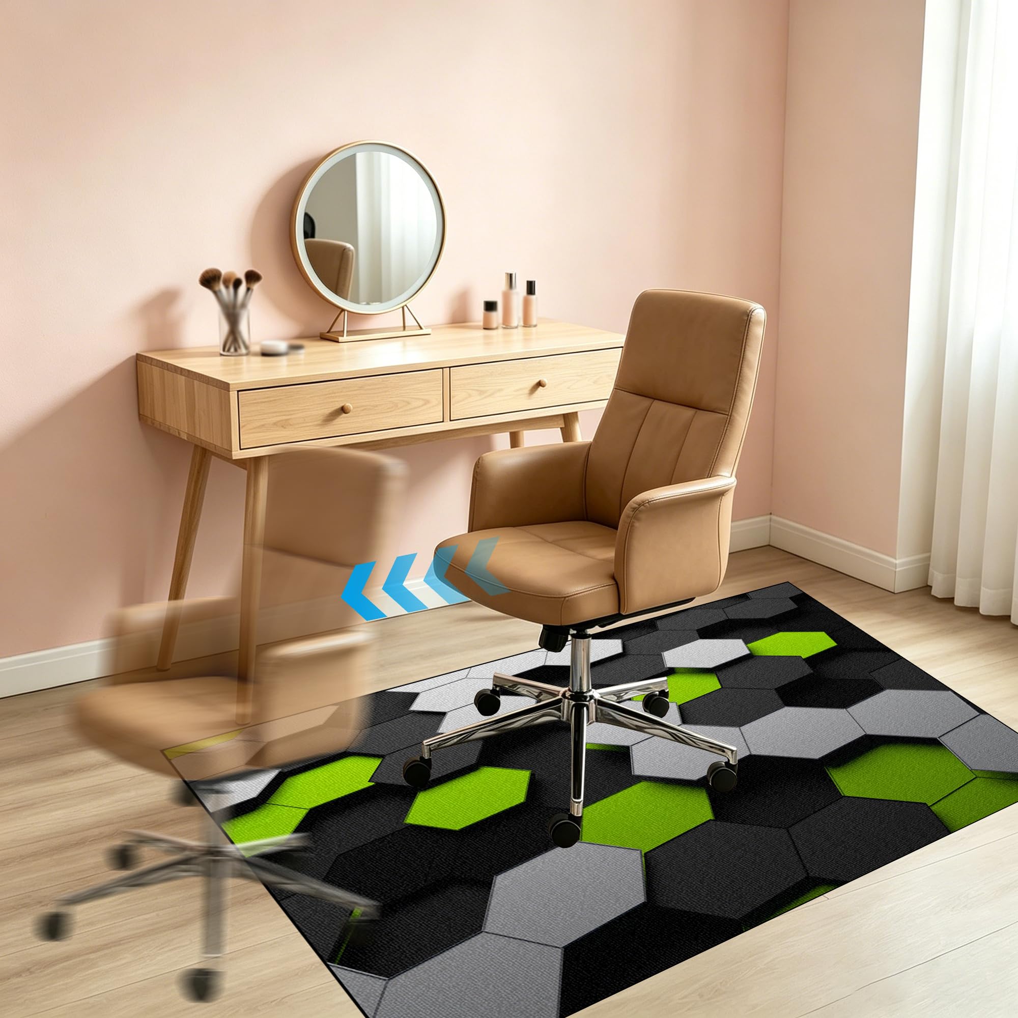 Protector Suelo Silla Ruedas, Gaming Lavable para Silla de Oficina Baldosas Suelos Duros Antideslizante Alfombra Silla Escritorio Alfombra Silla 90 x 120 cm