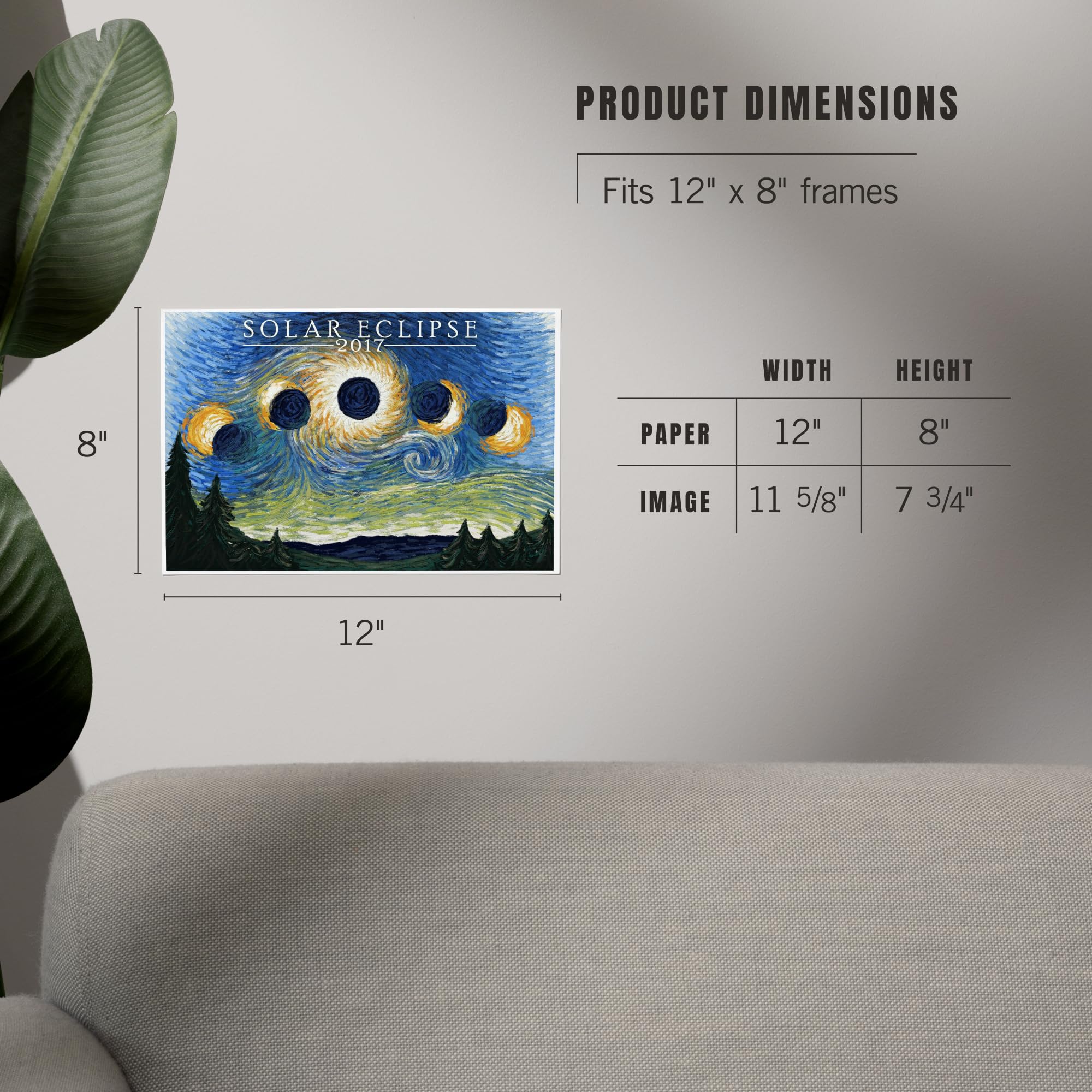 Amazon.com: Lantern Press 8x12 Art Print, Solar Eclipse 2017