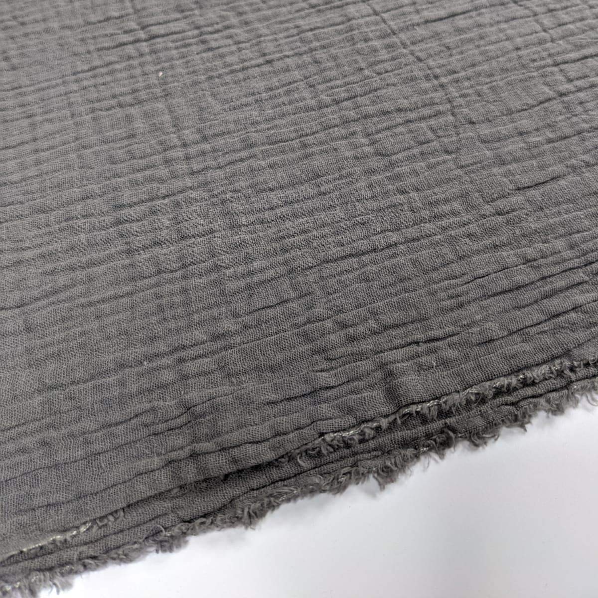 Discover Lifestyle & Fashion Fabrics Charcoal Double Gauze 100% Cotton Plain Fabric Dress Making Lightweight Muslin Baby Swaddle Blankets Scarves Summer Clothing | 53" - 135 Cm Wide | Per Metre (Charcoal)