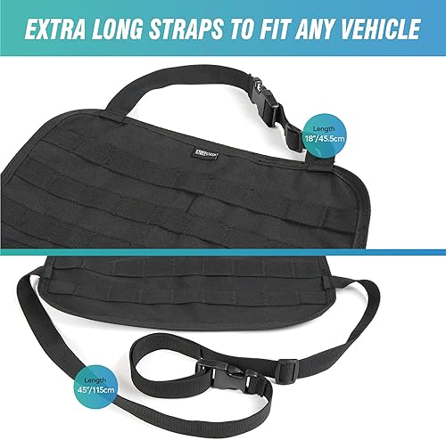 Miniatura 2 de STUFFSTASH Organizador táctico de respaldo de asiento de vehículo, organizador de panel Molle, bolsas de almacenamiento con 5 bolsas Molle