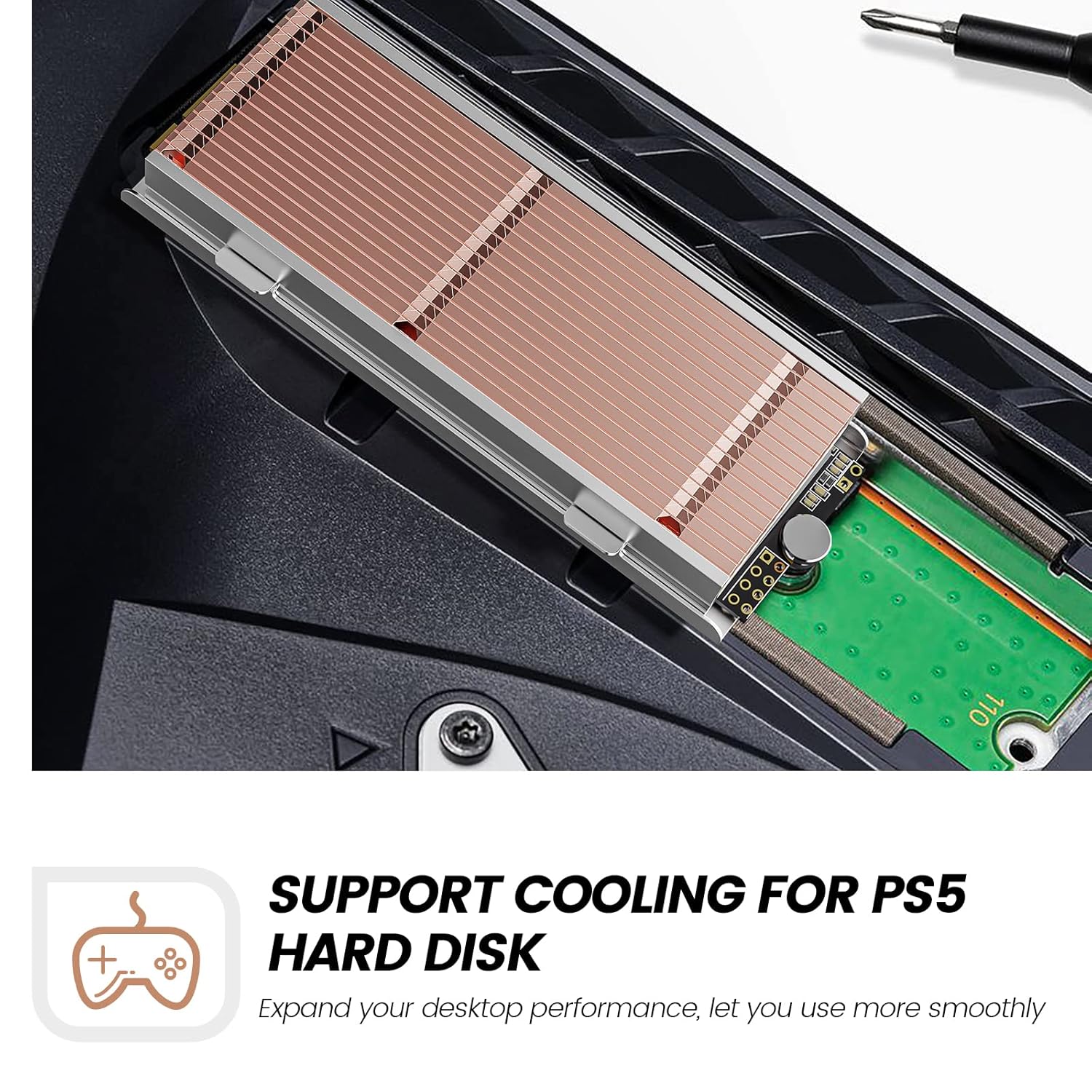 ORICO M.2 SSD Heatsink installed in a PS5