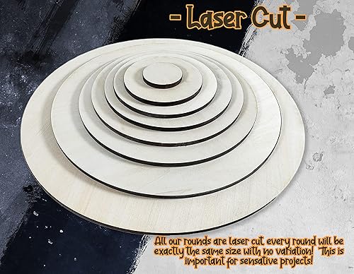 Miniatura 4 de Urbalabs - Círculos de madera contrachapada de abedul de 12 pulgadas y 14 pulgadas de grosor, círculos de madera sin acabar, piezas circulares de