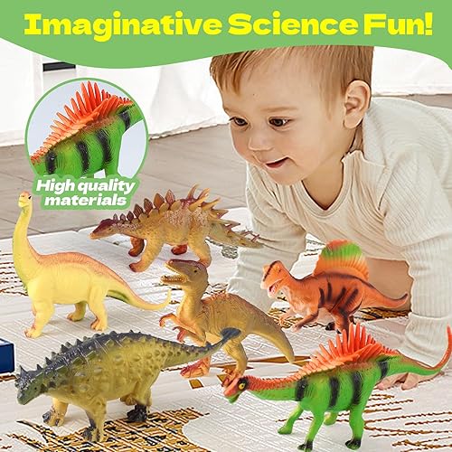 Miniatura 2 de Figura de dinosaurio realista, 6 paquetes de 6.5 pulgadas, juego de dinosaurios para niños de 3, 4, 5, 6, 6 y más años