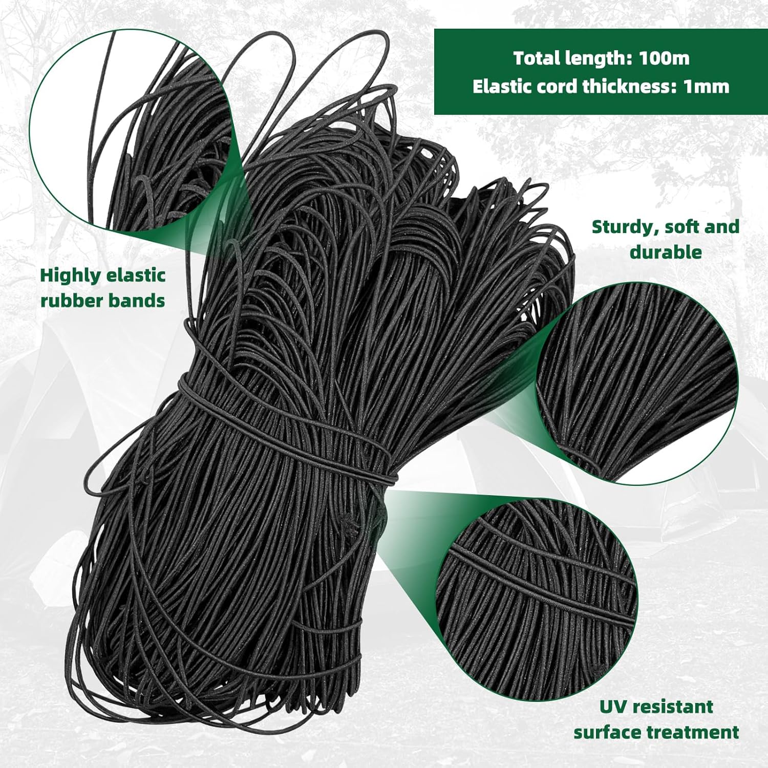 soujkooy 30Pcs Heavy Duty Cord Locks, Double Hole Draw String Clip with Elastic Cord, Plastic Spring Cord Lock Toggles Stopper Fastener for Drawstrings, No Tie Shoelaces, Paracord - Image 3