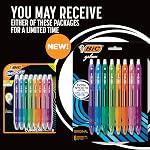 BIC Gelocity Original Smooth Writing Gel Pen with 0.7 mm Point, Retractable Design, 8-Count in Assorted Colours