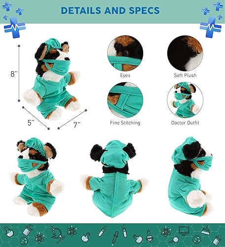 Miniatura 3 de DolliBu Juguete de peluche de doctor bernés – Supersuave perro bernés doctor de peluche con bonito uniforme y traje de gorra, regalo con