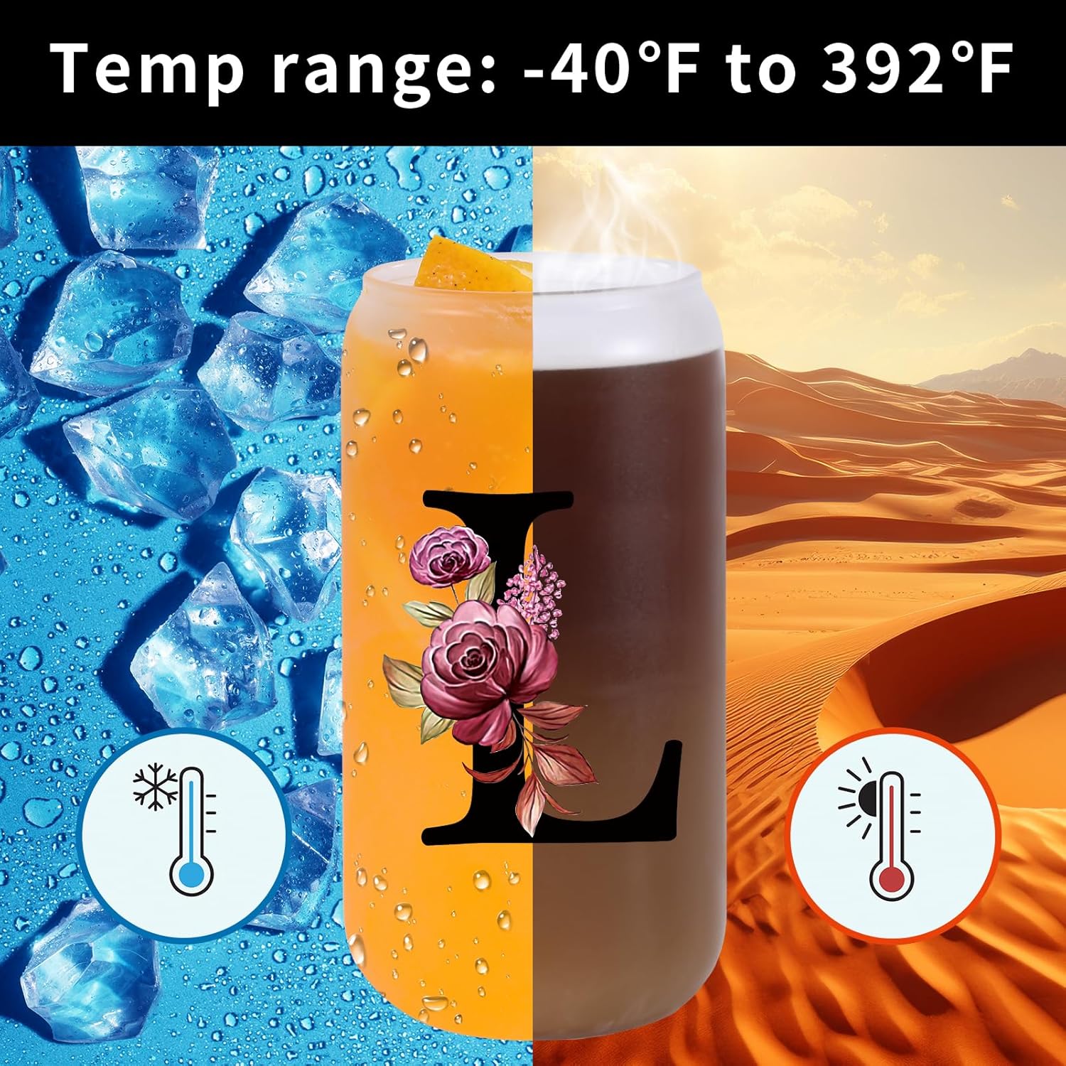 Wulcea Monogrammed Glass Drinking Cup With Lid Straw Women Lady Boss Coworker Colleague Manager Team Member Employee Gifts Executive Assistant Inter Birthday Farewell Leaving Retirement Christmas,L - Image 3