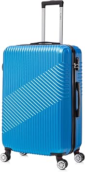 FLYMAX 29" Large Suitcases 4 Wheel Spinner Super Lightweight Luggage Hard Shell Durable Check in Hold Built-in 3 Digit Combination Royal Blue